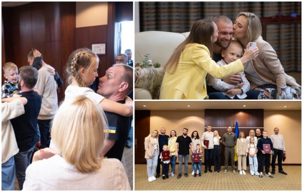 Comandanții Batalionului Azov s-au întâlnit prima oară cu familiile lor, de când au fost eliberați într-un schimb de prizonieri cu rușii