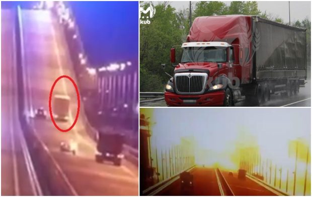 Sunt trei morți în explozia de pe podul Crimeei, doi bărbați și o femeie. Proprietarul camionului care a sărit în aer a fost identificat, e rus