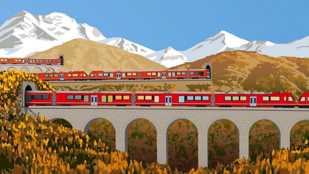 Cel mai lung tren de pasageri din lume pleacă în cursă în Elveția. Guiness Book și-a trimis reprezentanții să omologheze recordul