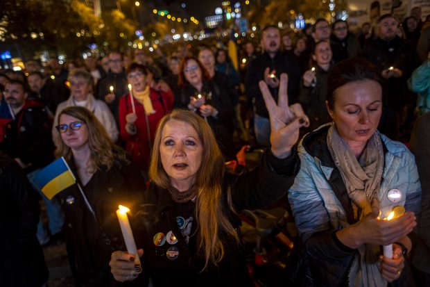 Miting amploare la Praga, în sprijinul Ucrainei. Cehii au primit un mesaj special din partea Olenei Zelenska