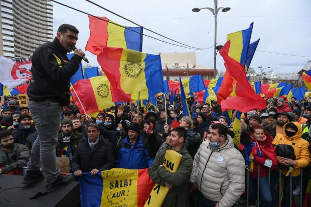 Protest antiguvernamental organizat de AUR,  astăzi, în Piața Universității