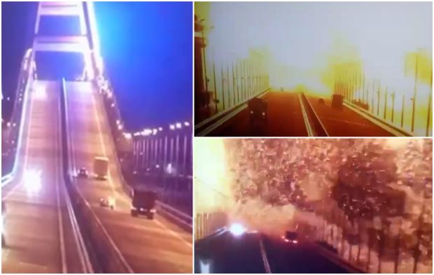 Explozia de pe podul Crimeei a fost filmată: „Un camion a fost aruncat în aer!”, anunță Comitetul Național Antiterorism din Federația Rusă