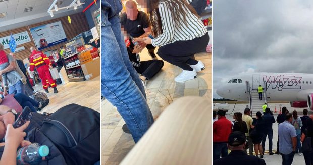 Avion Wizz Air, blocat pe pistă în Suceava. O persoană a leşinat la bord