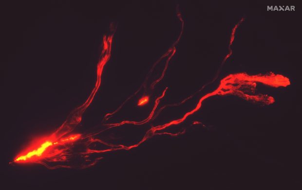 Imagini din spațiu cu erupția vulcanului Mauna Loa din Hawaii