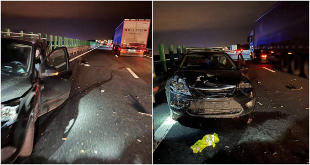 Carambol cu trei mașini, urmat de incendiu, pe Autostrada Soarelui
