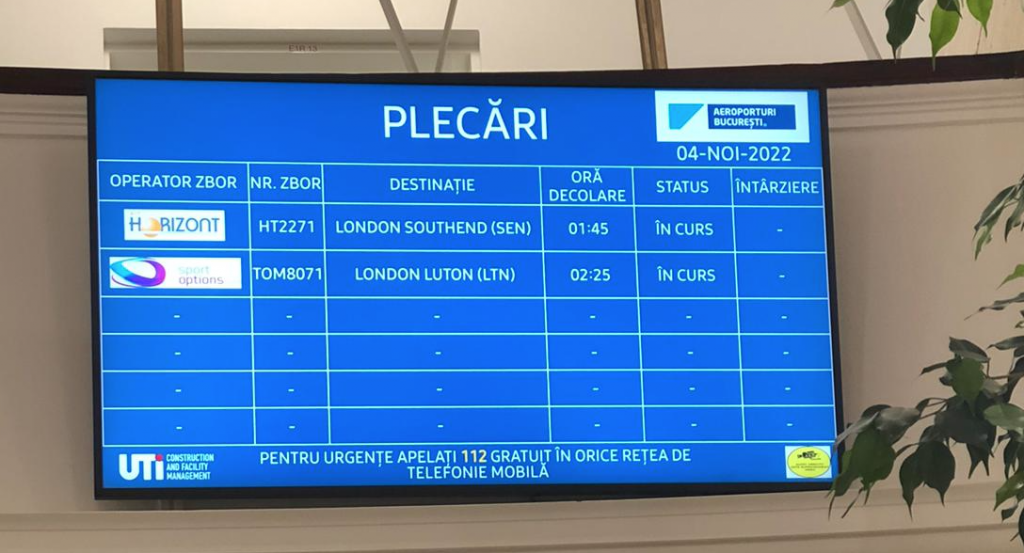 FOTO și VIDEO EXCLUSIV. Terminalul proaspăt renovat de pe Aeroportul Băneasa, inaugurat cu două zboruri ale echipei și fanilor West Ham