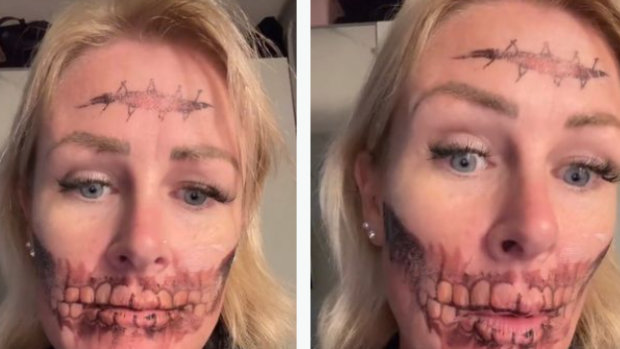 Clip viral cu o femeie care se chinuie să-și scoată machiajul de Halloween de pe față: „Mâine am întâlniri la serviciu, cum fac?”