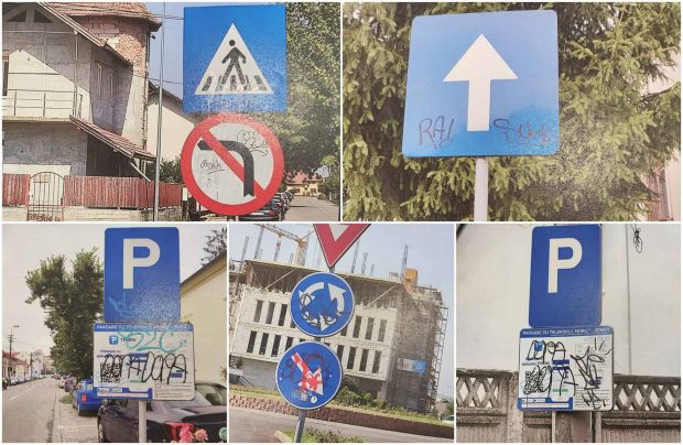 Peste 100 de indicatoare rutiere din Alba Iulia, VANDALIZATE. Primăria a făcut plângere penală pentru distrugere