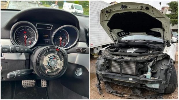 Un român și-a găsit Mercedesul dezmembrat, în parcarea din fața fabricii unde muncește, în Italia. I-au luat și volanul