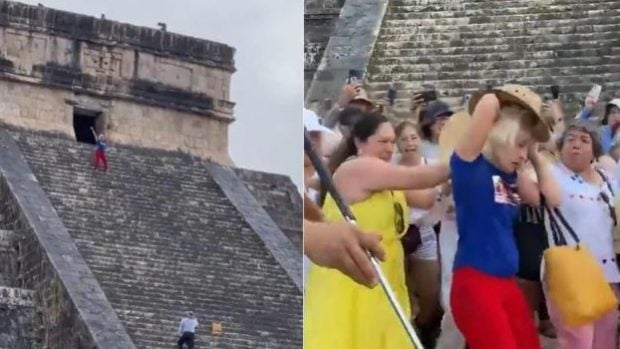 Turista care a urcat pe piramidă sacră a lui Kukulkan, aproape linșată când a coborât: „La închisoare cu tine”￼￼￼￼￼￼￼￼￼￼
