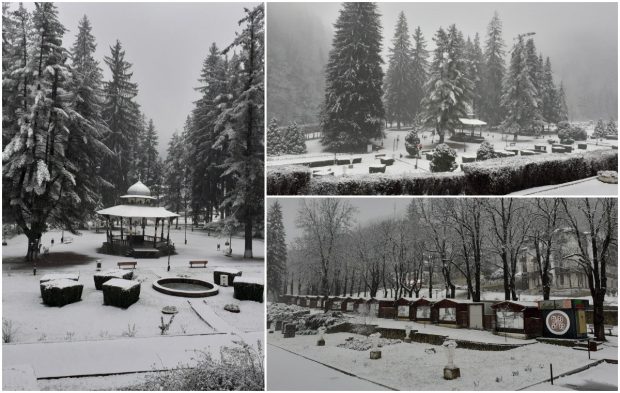 Ninge ca-n povești la Slănic Moldova. E cod galben de ninsori în mai multe județe din țară | VIDEO