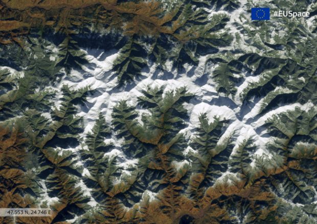 Cum se văd Munții Rodnei din spațiu. Imagine realizată de un satelit european
