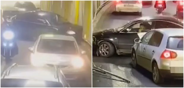 Accident în Pasajul Unirii. Șoferul, căutat de polițiști, după ce a fugit de la fața locului | VIDEO
