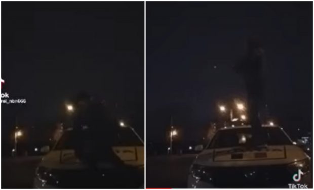 Un tânăr din Ploiești s-a filmat în timp ce dansa pe capota unei mașini de poliție | VIDEO