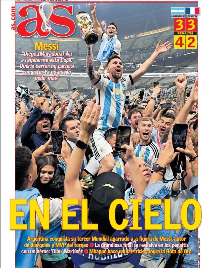 „Messi, piciorul lui Dumnezeu”. Primele pagini ale ziarelor după triumful Argentinei în finala Cupei Mondiale