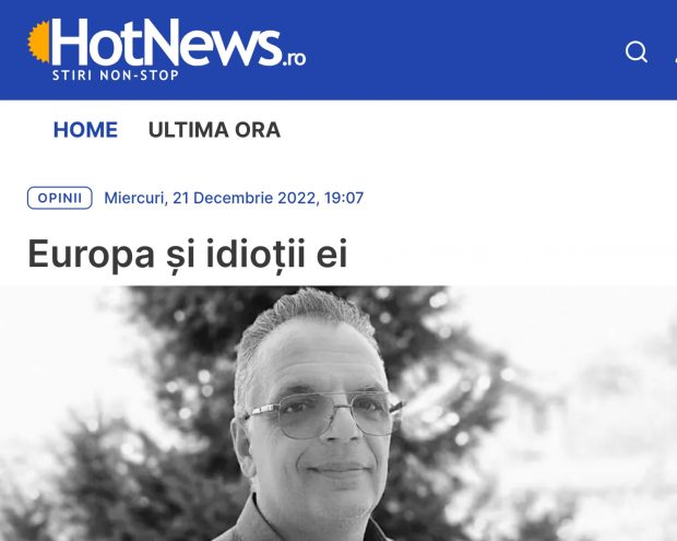 Citate din Hitler într-un articol de opinie din Hotnews, în care se spune că „marea majoritate a oamenilor este alcătuită din imbecili și trebuie tratați ca atare”