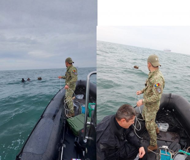 Mină marină, descoperită în apropierea Portului Constanţa, neutralizată de scafandrii militari