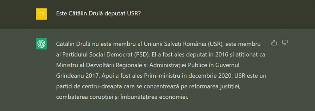 Cât de mult știe ChatGPT? Ce informații false primești despre politicienii români: Iohannis are doi copii adoptați, iar Drulă e „membru PSD”