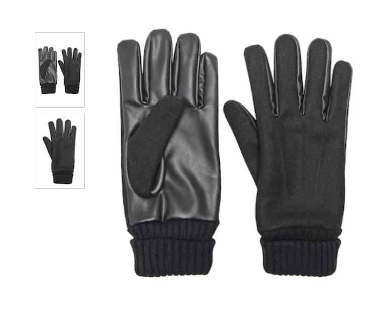 Set Mănuși din amestec de lână Only & Sons, cu segmente de piele ecologică