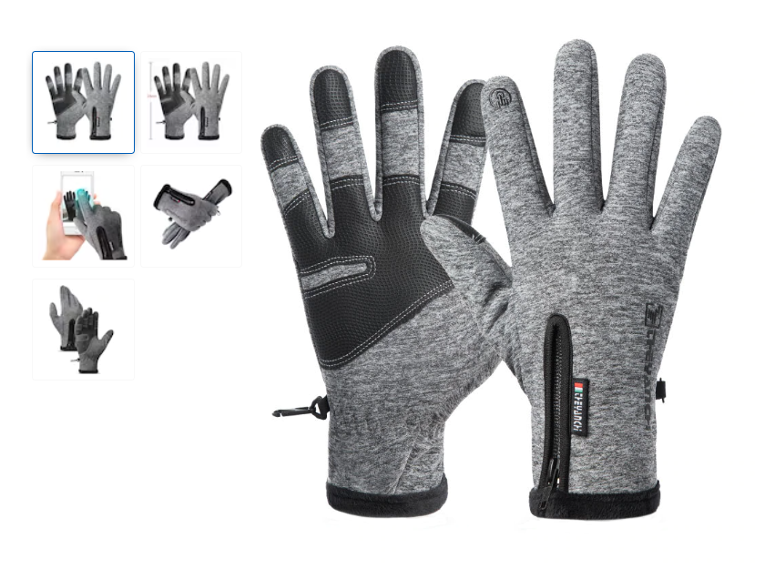Mănușile de schi, Impermeabile cu ecran tactil, rezistente la vânt și căldură, Gri, 