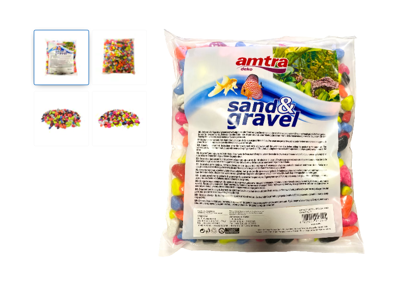 Acvariu cu pești – tot ce ai nevoie pentru un acvariu ideal - Pietriş colorat mix granulaţie 10mm