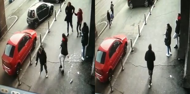 O femeie a fost înjunghiată în fața Gării de Nord din București. Momentul, surprins de camere