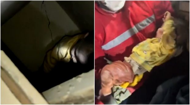 Bebeluș de 7 luni, salvat de sub dărâmături, la 140 de ore de la cutremur, în Turcia. Imagini emoționante din timpul operațiunii