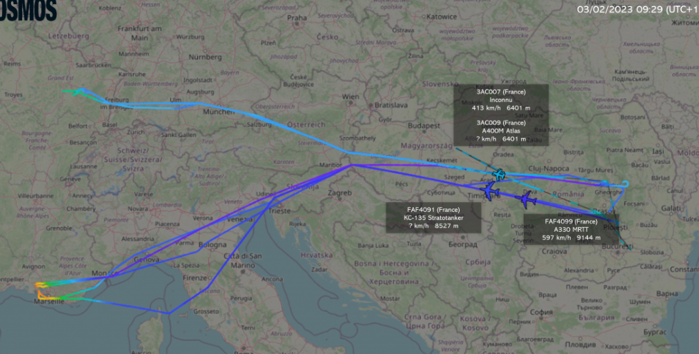 Avioane franceze de luptă, în spațiul aerian românesc, într-o misiune care a durat opt ore