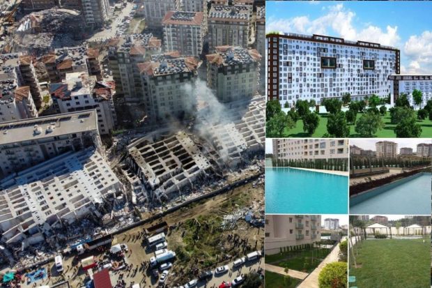 Vândut de dezvoltator ca „un colț de rai”, „blocul bogaților” din Hatay s-a rupt de la bază la cutremur și s-a prăbușit peste piscină