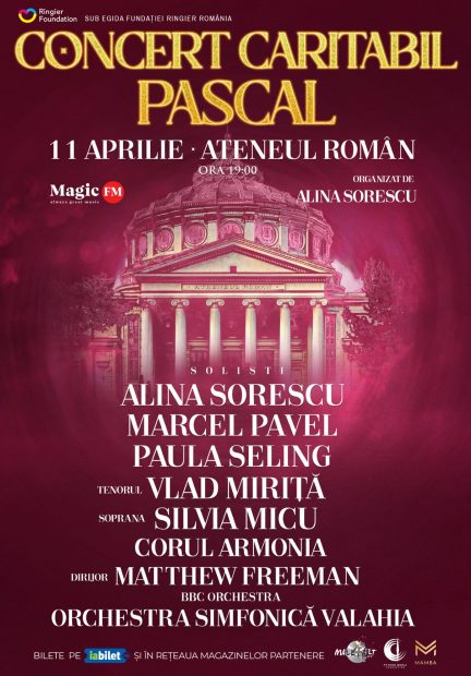 Alina Sorescu, Marecel Pavel, Paula Seling și Vlad Mirță, doar câțiva dintre artiștii care vor cânta pe scena Ateneului Român, în concertul caritabil pascal