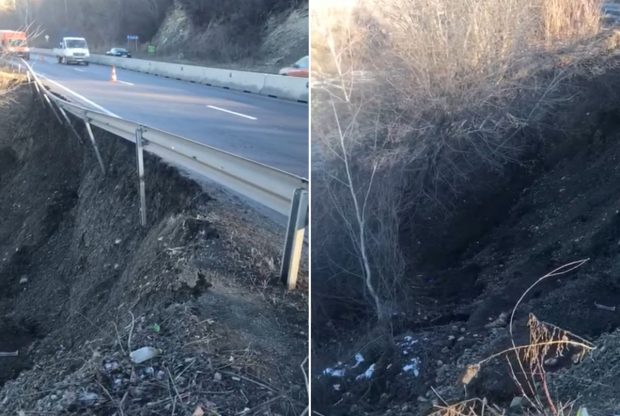 Surpare de teren pe DN1, între Ploieşti şi Sinaia. O bandă de circulație a fost închisă în zona Breaza | VIDEO