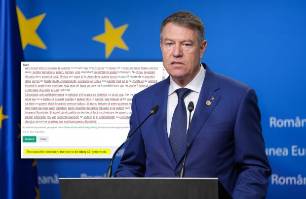 EXPERIMENT. Am pus Chat GPT să scrie un discurs pentru Iohannis, apoi am cerut Inteligenței Artificiale să verifice un discurs real al președintelui. Iată ce a rezultat