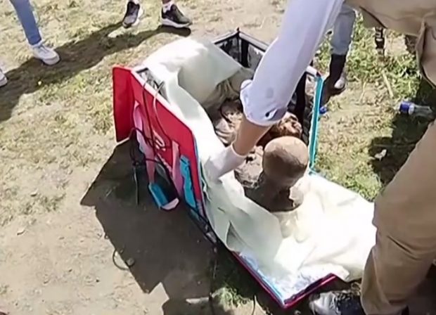 Un curier din Peru a fost prins de poliţişti cu o mumie de circa 800 de ani în geanta frigorifică