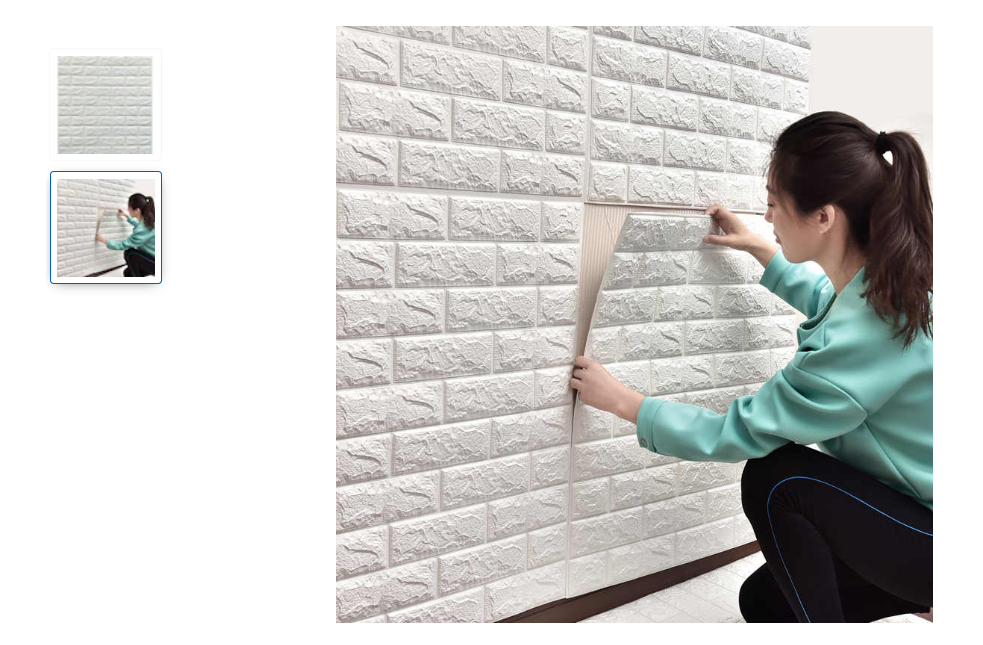 Tapet 3D Autoadeziv Jupiter Brands, design modern rezistent la apă, ușor de curățat, dimensiuni 77x70cm , model cărămidă în relief, alb