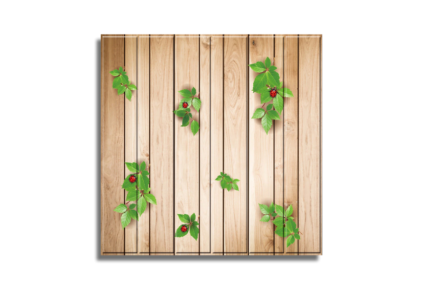 Tapet 3D Autoadeziv, design modern, ușor de curățat, 70x70cm, model lemn, crem/verde