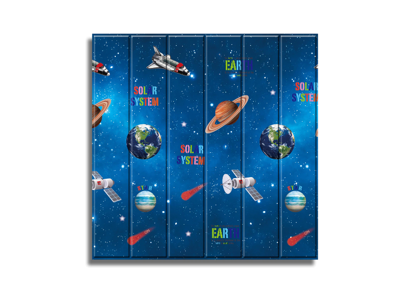 Tapet 3D Autoadeziv, design modern, ușor de curățat, 70x70 cm, model planete, multicolor