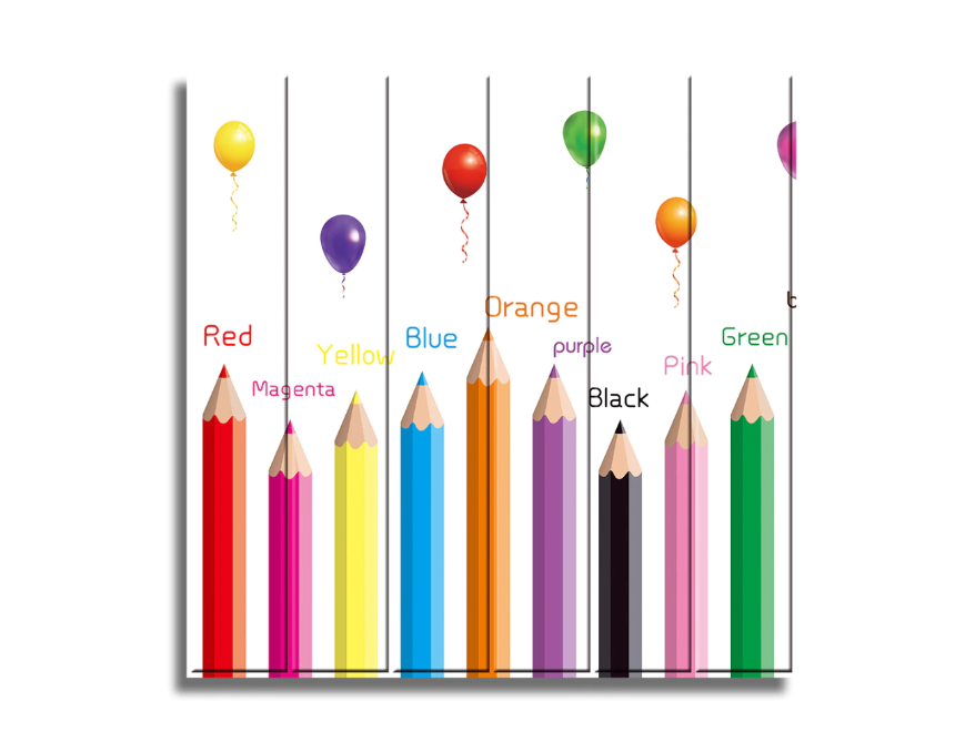 Tapet 3D Autoadeziv, design modern, ușor de curățat, 70x70cm, model creioane, multicolor