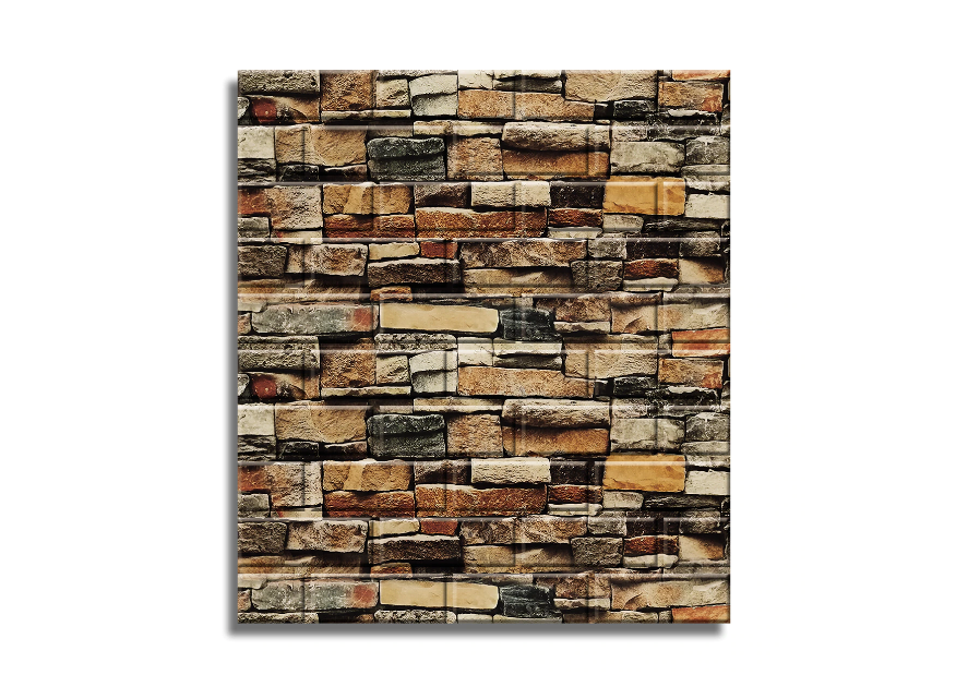 Tapet 3D Autoadeziv, design modern, ușor de curățat, 70x70cm , D3572, model caramida, crem/maro