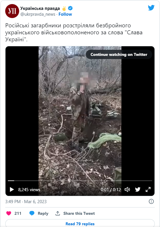 Rușii au executat brutal un prizonier de război ucrainean, acuză Kievul. Militarul ar fi strigat „Glorie Ucrainei” înainte de a fi împușcat