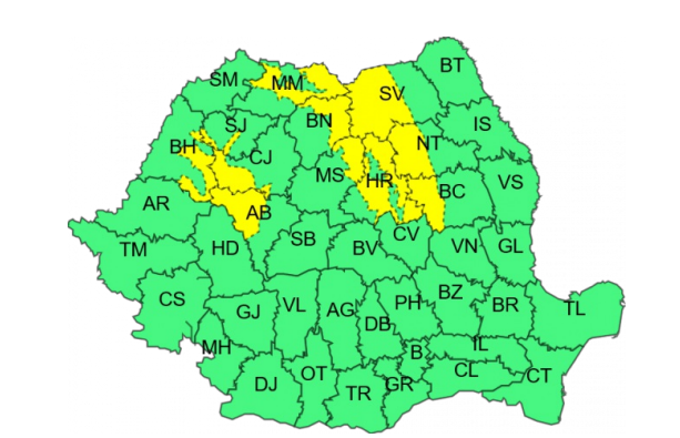 Cod galben de vânt puternic în 11 județe. Care sunt zonele vizate și cum va fi vremea la București