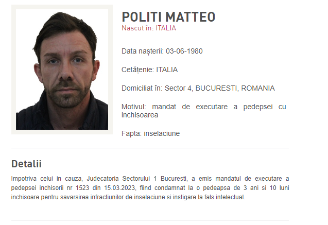 După românii fugiți în Italia, a fugit și italianul Matteo Politi, doctorul fals condamnat azi. „A ieșit din țară în decembrie”