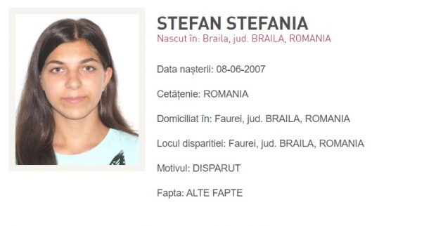 O adolescentă din Făurei a fost dată dispărută. Poliţia cere ajutorul populaţiei pentru găsirea minorei