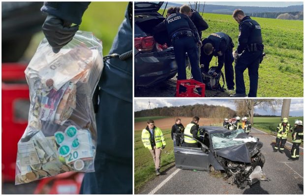 Un mort și o pungă plină cu bani într-un VW Polo care s-a izbit violent de un copac, pe o șosea în linie dreaptă din Germania