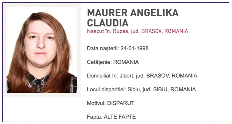 Pe urmele studentei dispărute de la Sibiu. În două luni, polițiștii n-au descoperit decât câteva obiecte într-o pădure și încă îi cercetează telefonul: „Probabil că la un moment dat o vom şi găsi”