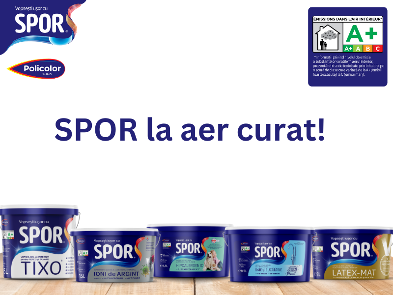 SPOR la aer curat! Lavabilele SPOR primesc calificativele A+ și A la testarea French VOC (Volatile Organic Compounds) - Eurofins