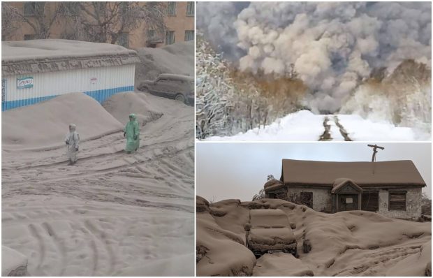 Imagini apocaliptice filmate după ce a erupt vulcanul Shiveluch, în Kamceatka. Norul de cenușă a ajuns la 500 km distanță