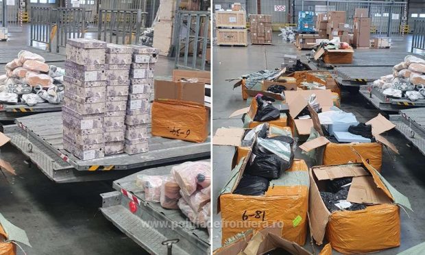 Aproximativ trei tone de bunuri contrafăcute, confiscate pe Aeroportul Otopeni. Unde urmau să ajungă