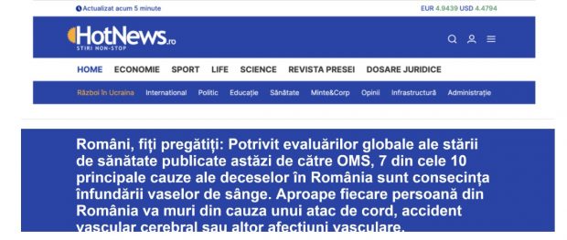 Site-ul agenției de știri Hotnews, clonat și folosit într-o escrocherie cu „un medicament minune”