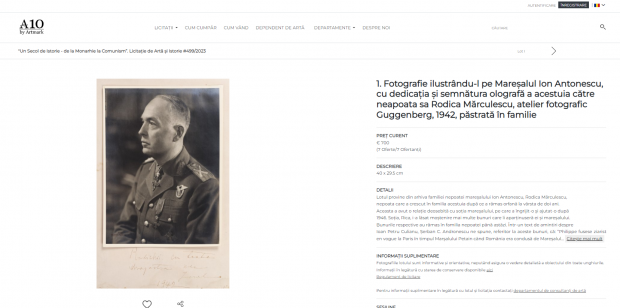 Procuratura Generală, sesizată cu privire la licitația Artmark cu artefacte fasciste