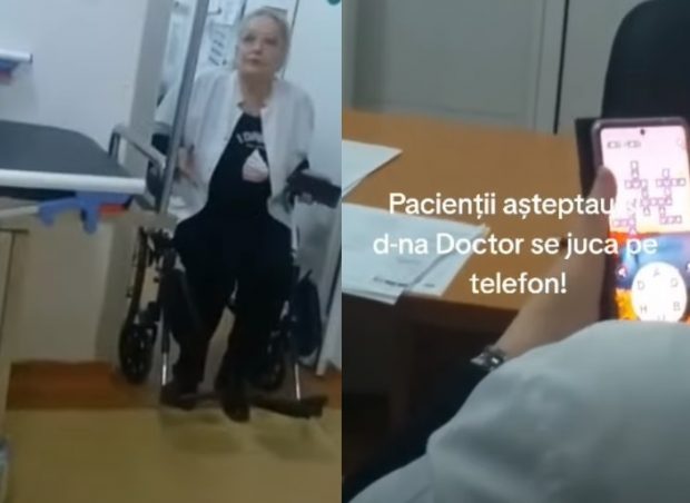 Medic din Huși, surprins în timp ce se juca pe telefon, iar pacienții stăteau la ușă: „Poți să aștepți și trei ore”
